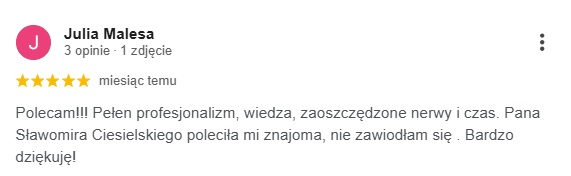 Opinia klienta o Kancelarii Adwokackiej Ciesielski & Oczachowska – sprawy karne 2