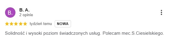 Opinia klienta o Kancelarii Adwokackiej Ciesielski & Oczachowska – sprawy karne 9