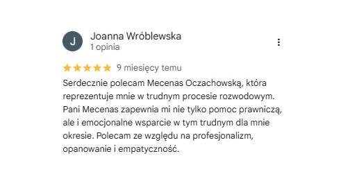 Opinia klienta o Kancelarii Adwokackiej Ciesielski & Oczachowska - sprawy karne 9