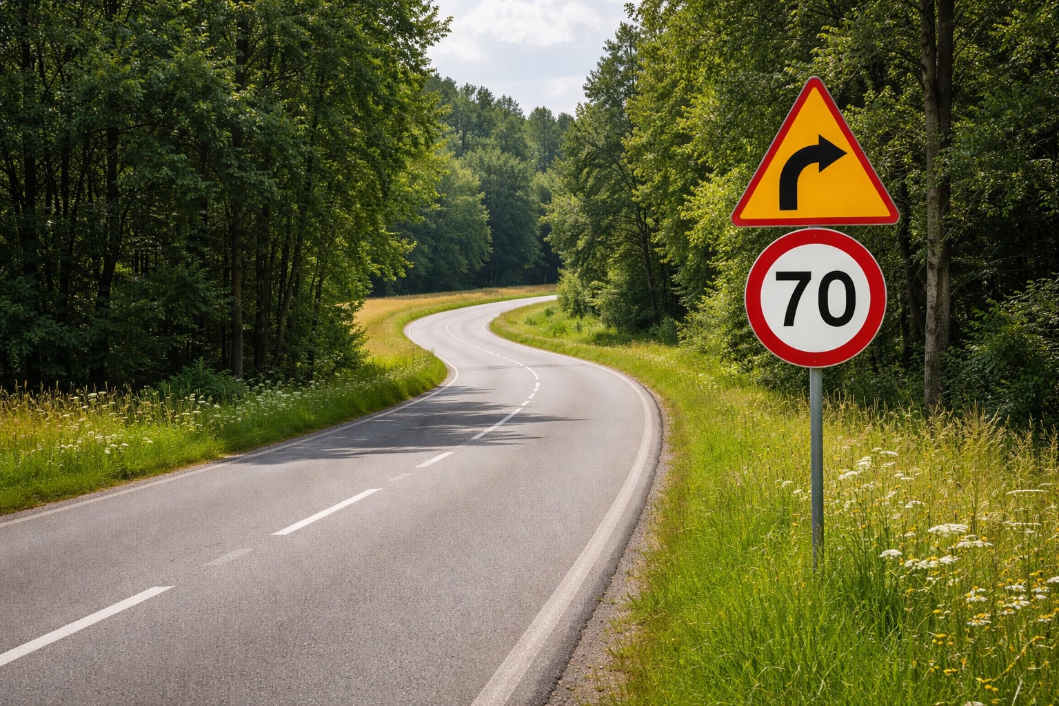 Odcinek niebezpieczny z ograniczeniem do 70 km/h – przykład przekroczenia prędkości o 55 km/h